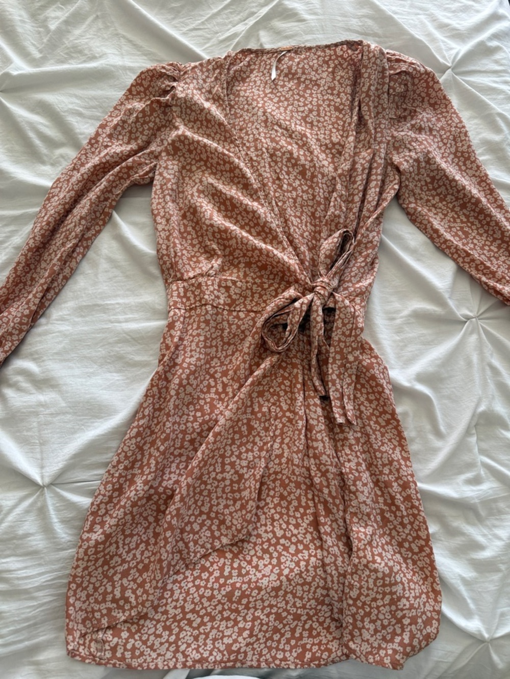 Free People Dusty Rose Floral Wrap Dress